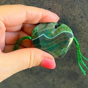 Natural Agathe green stone faceted,ap 2”x1 1/2”flat.Pocket stone,stress relief